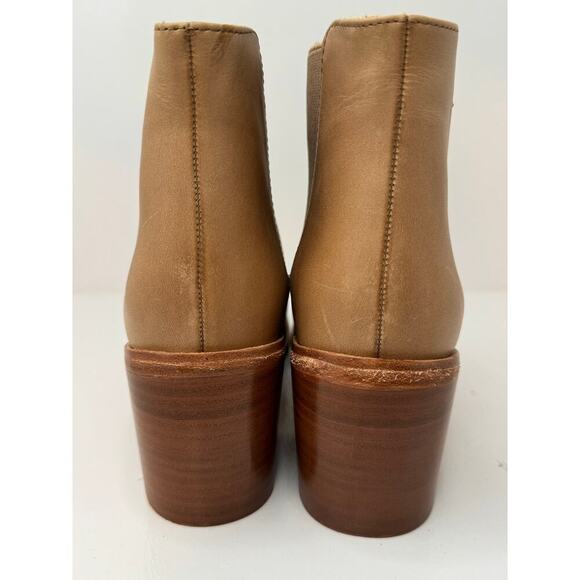 Nisolo Ana Chelsea Boots Tan Distressed Leather Size 11 Block Heel Ankle Boots - Picture 10 of 11